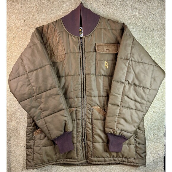 VTG 80s Bob Allen Shooting Jacket Quilted Suede Padding Brown Mens XL USA Righty